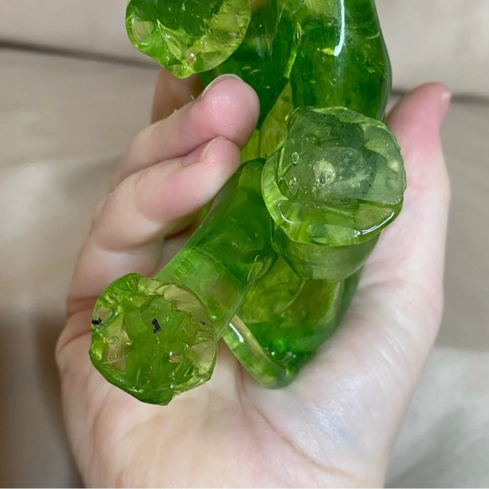 Handmade Elephant Green Blown Glass